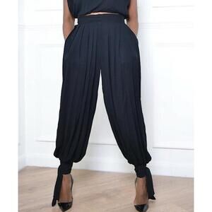 The kemist palmas Women's black Casual Baggy pants 16 NEW #C6